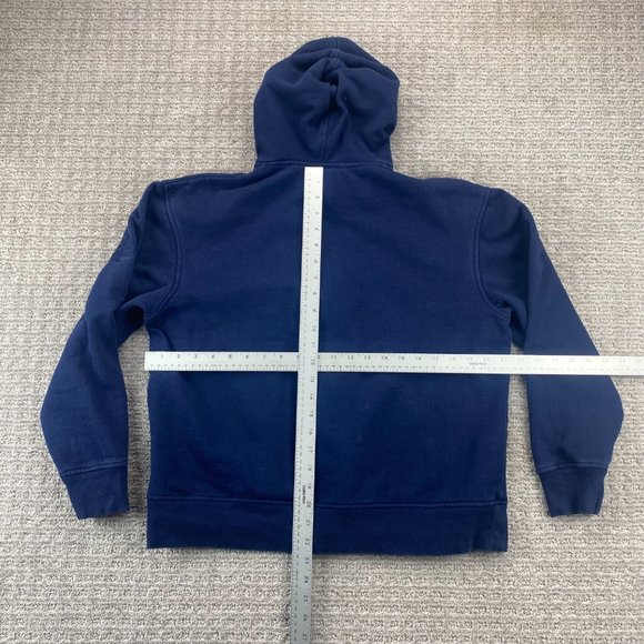 Vintage Fila Sweater F-Box Women Medium M Navy Blue Hoodie Full Zip Spell Out - Picture 6 of 11